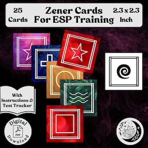 Tarjetas Zener para entrenamiento ESP: practica tus habilidades de clarividencia y desarrolla habilidades psíquicas con esta baraja imprimible con instrucciones