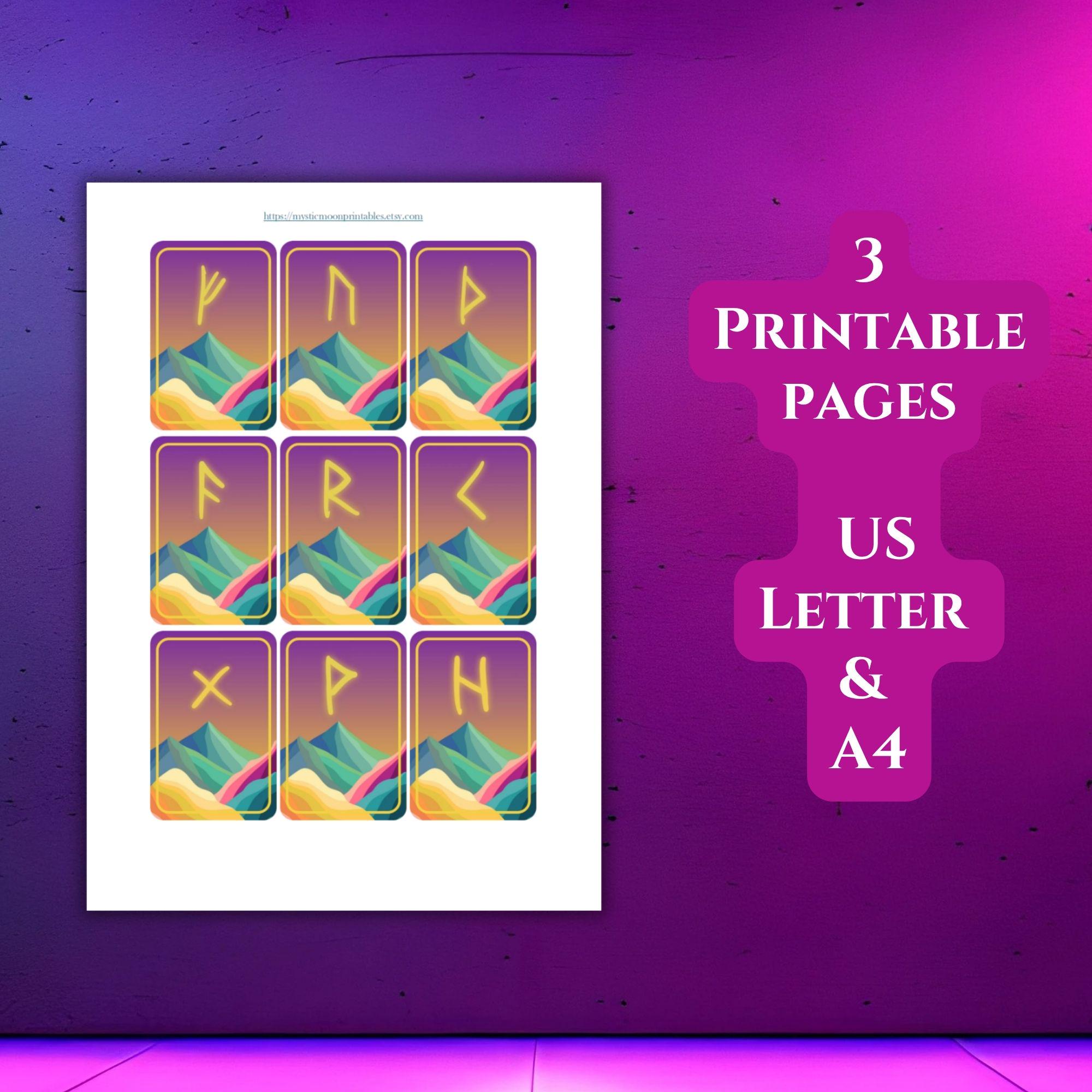 Elder Futhark Runes Deck - 24 Printable Cards - Etsy