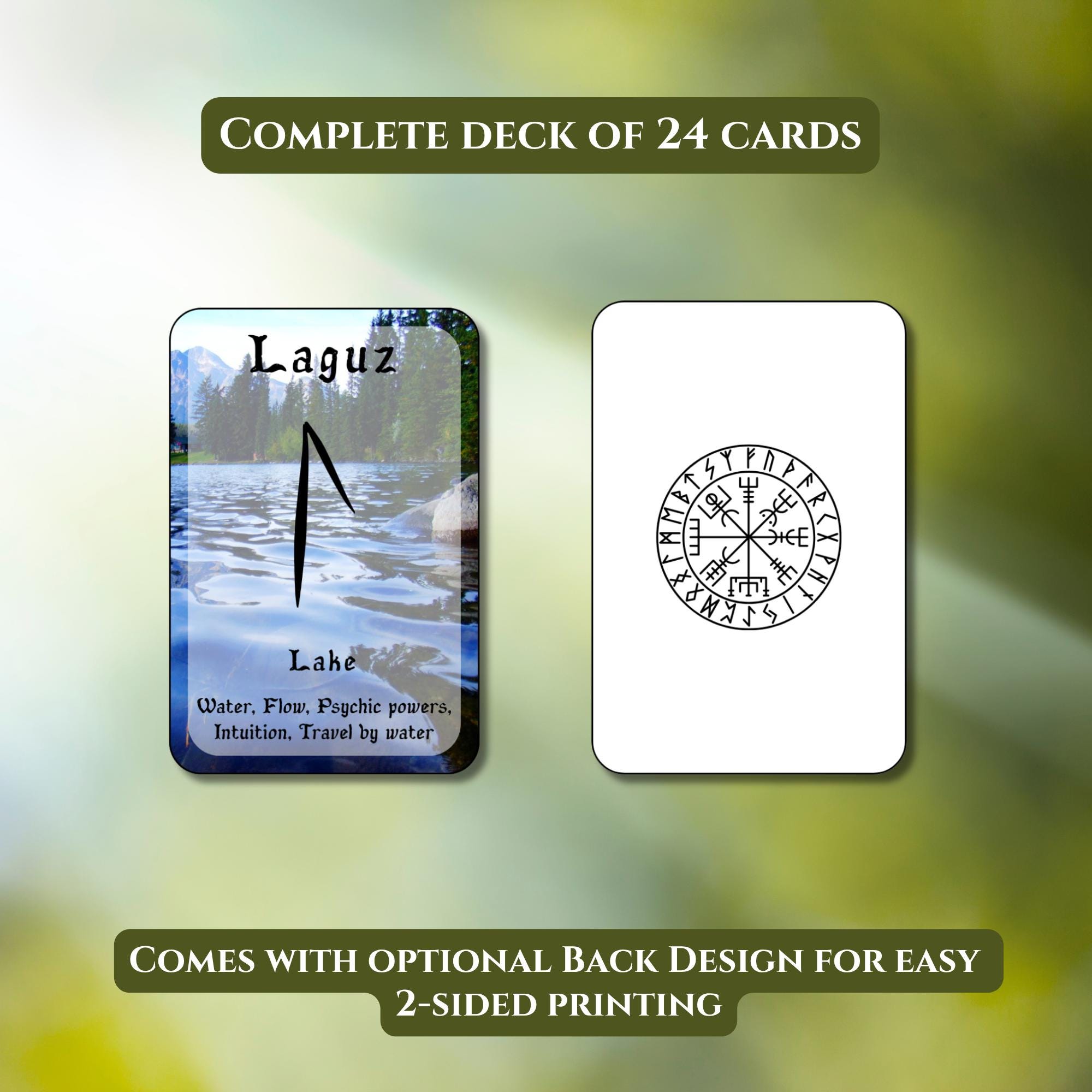 Elder Futhark Runes Deck - 24 Printable Cards With Keywords - Etsy Canada