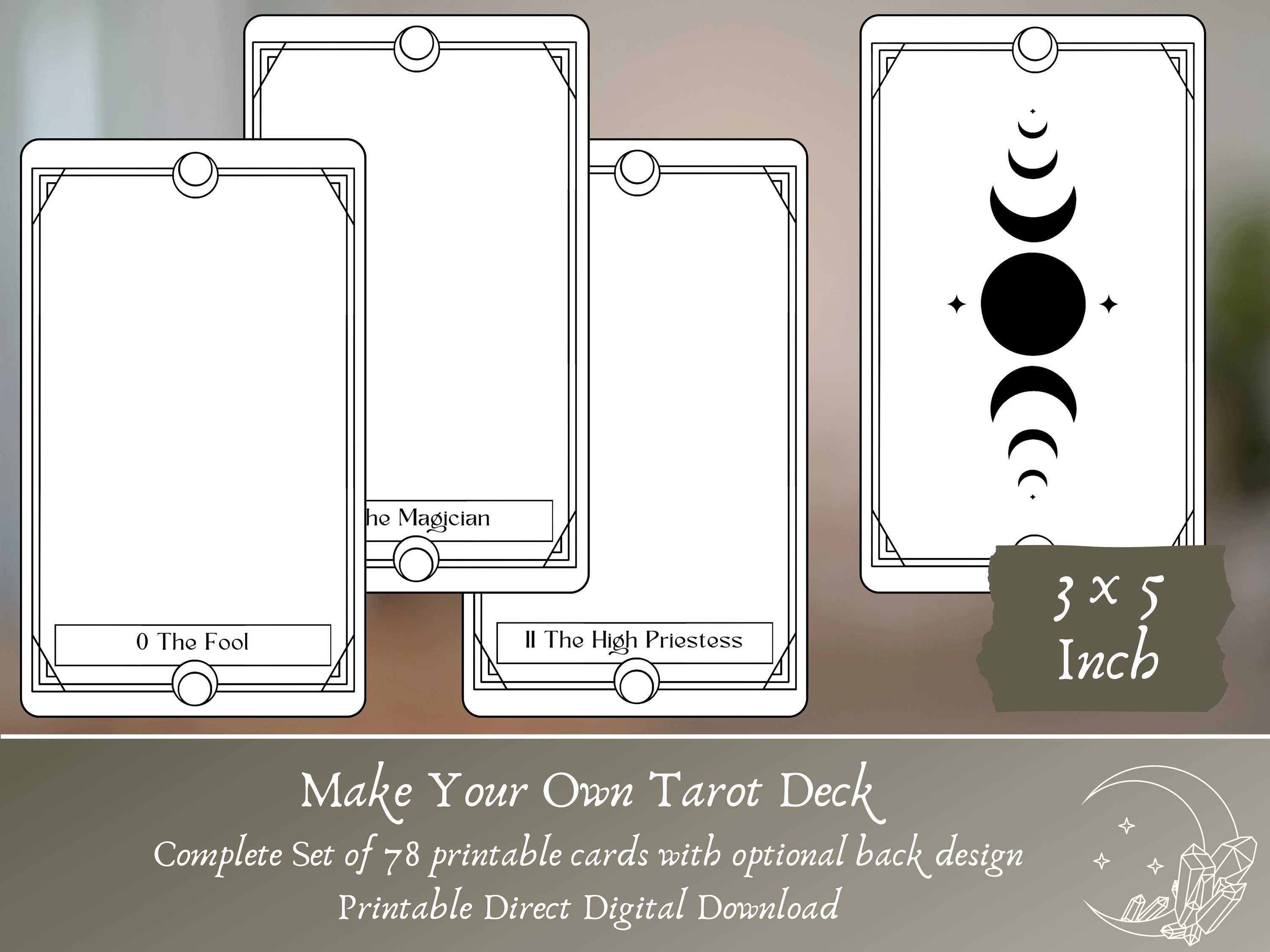Make Your Own Tarot Deck Blank Tarot Cards Tarot Template - Etsy