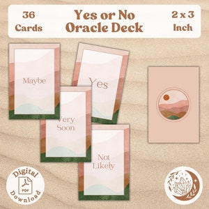 Baraja de Oráculo Simple Sí o No: 36 cartas imprimibles con respuestas positivas, negativas o neutrales a tus preguntas de adivinación - Horizon One