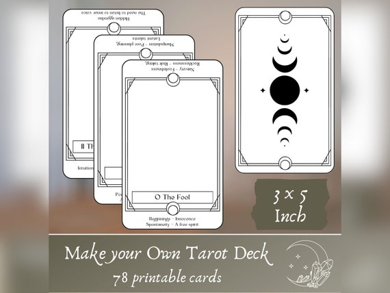 Make Your Own Tarot Deck, Blank Tarot Card With Keywords, Tarot