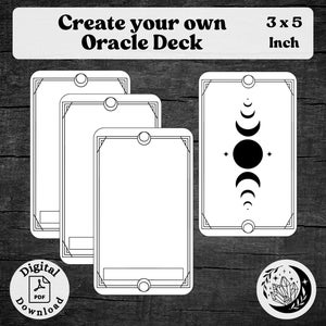 Erstellen Sie Ihr eigenes Orakel-Deck mit druckbaren leeren Kartenvorlagen, DIY-Tarot-Deck für spirituelle Wahrsagerpraxis