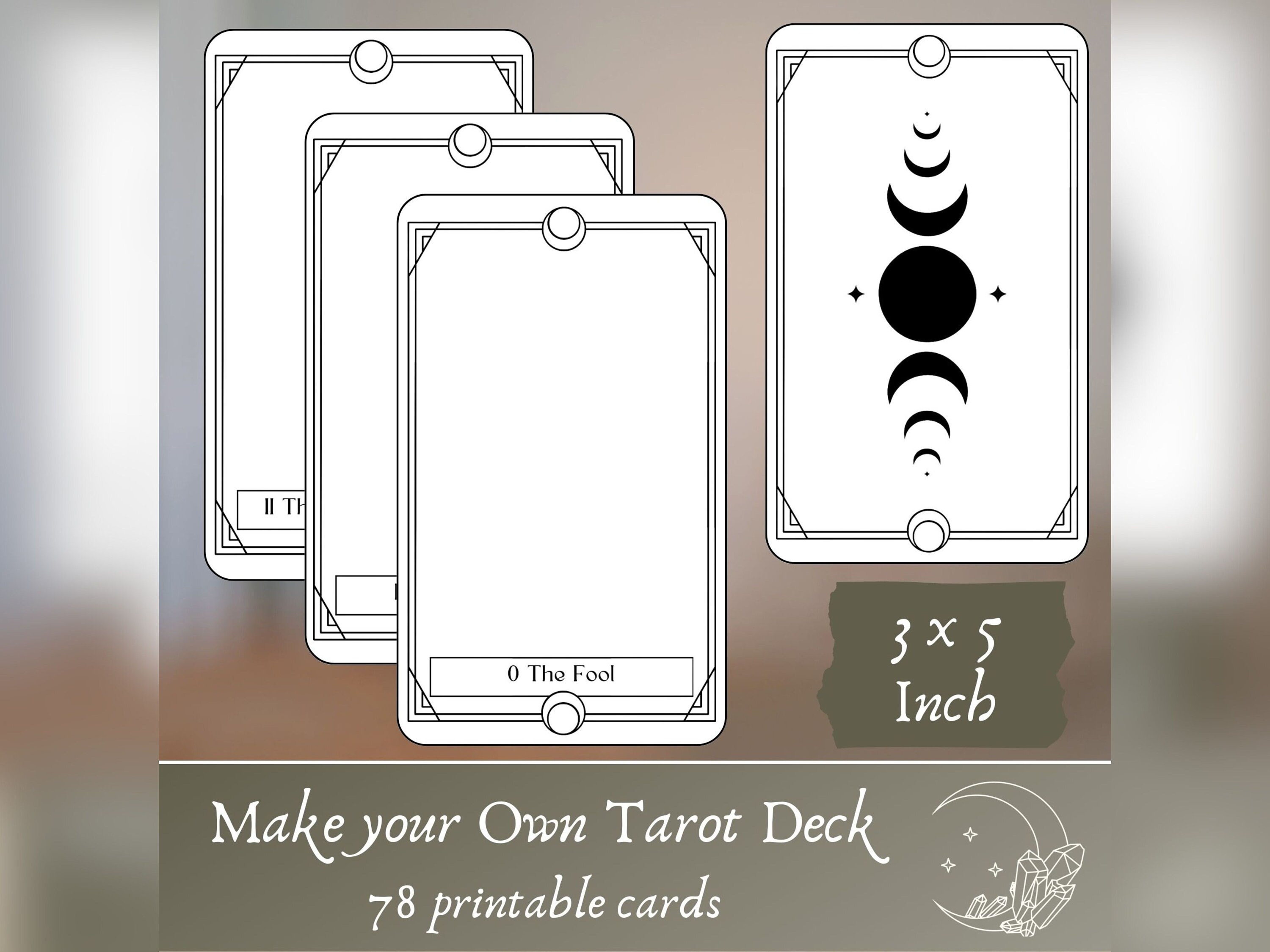 Tarot cards blank middle - digital file - customize it yourself with your  own design - digital clip art INSTANT DOWNLOAD