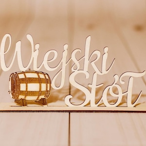Wedding inscription &quot;Country table&quot; with engraved barrel - DXF