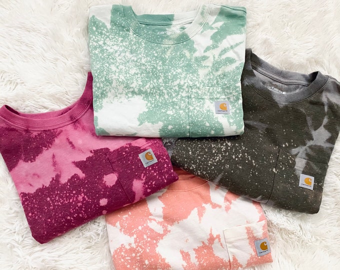 Bleached Carhartt Tee Marble Bleach, Reverse Tie Dye Etsy