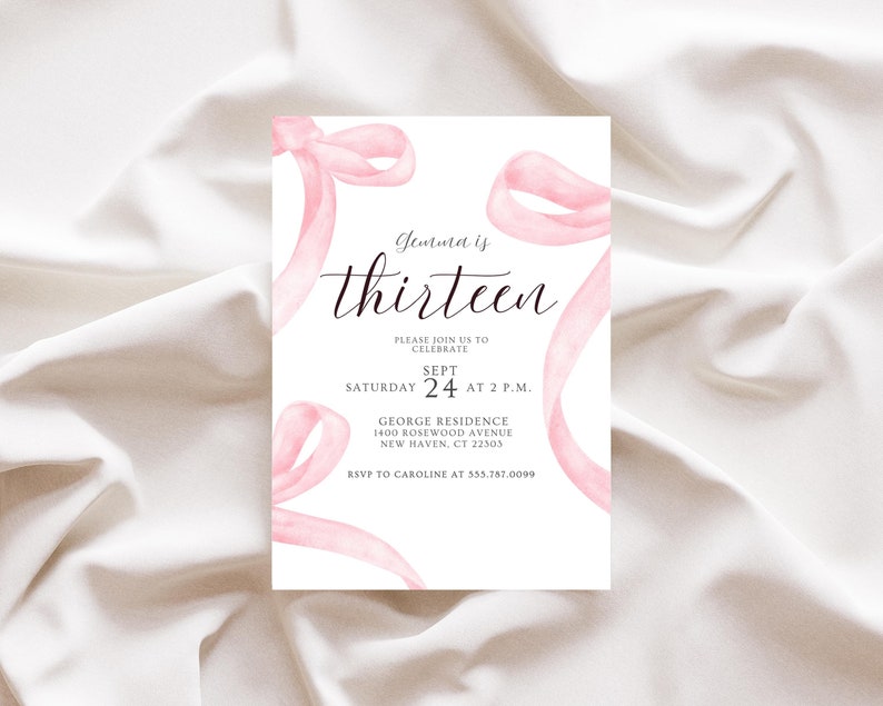 Coquette 13th Birthday Invitation Girl Mobile 13th Birthday Dinner