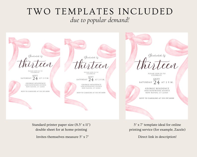 Coquette 13th Birthday Invitation Girl Mobile 13th Birthday Dinner