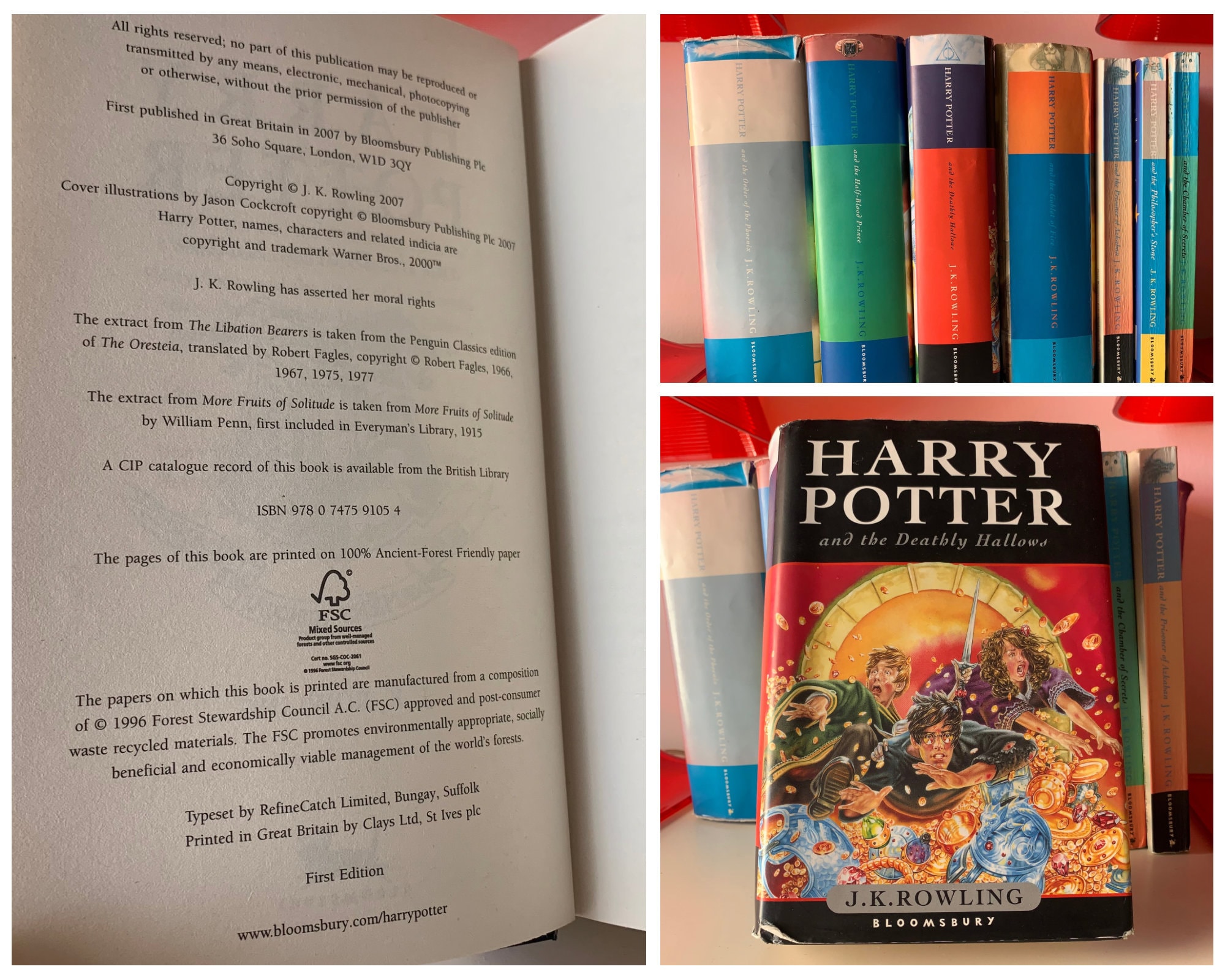 Harry Potter J.K. Rowling Bloomsbury Books First Edition Great