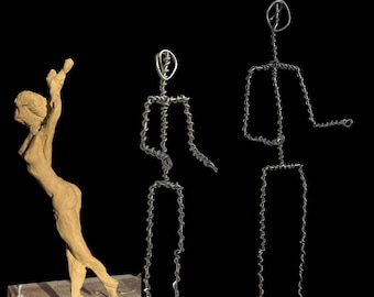 Handmade Aluminum Wire Armature – Poseable Clay Sculpture Base