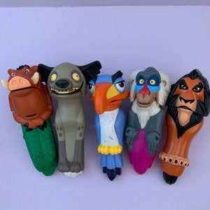 Vintage Disney Lion King Scar, Pumbaa, Zazu, Rafiki /McDonald’s Happy Meal Toys 2003 Disney Lion King Movie Finger Puppets Special Edition