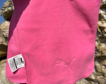 Vintage Puma Rosa Fleece Schal - Y2K Logo Halswärmer