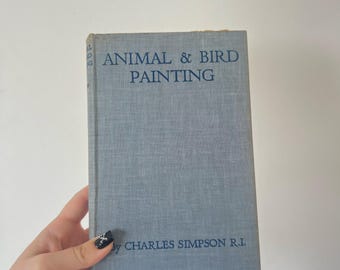 Livre vintage de peintures d'animaux et d'oiseaux – Étude de la nature illustrée de 1939