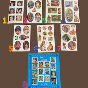 Vintage WWF Wrestling Stickers Collection 1980s Novelty Wrestlers-Retro 80s Ephemera Scrapbooking Supplies