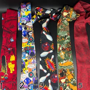 Vintage Novelty Tie Collection | Fun & Unique Print Neckties | 10 Different Designs