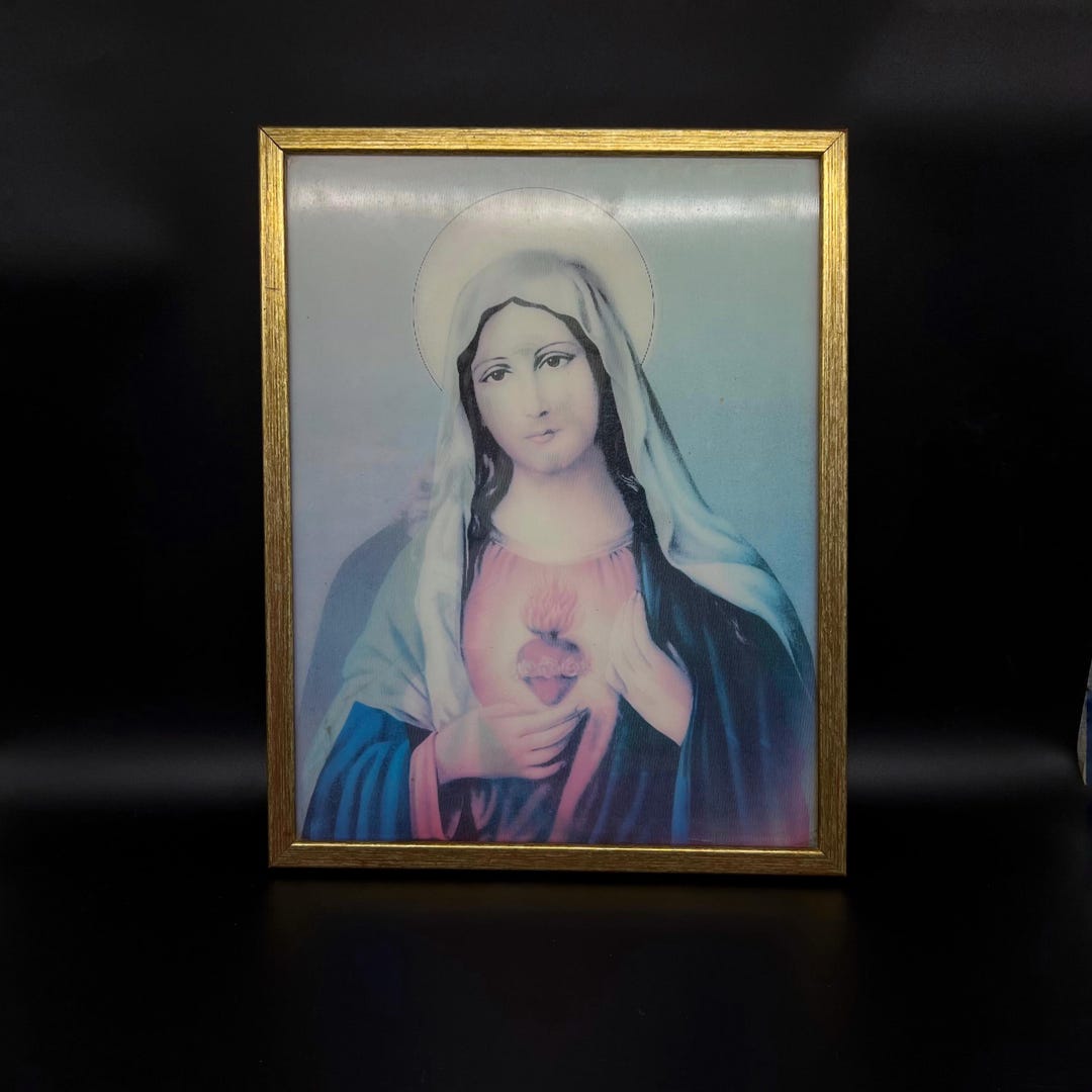 Rare Vintage Lenticular Religious Icon Print Jesus & Virgin Mary - Etsy
