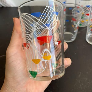 Vintage Mid-Century Glasses Set – Geometric Design