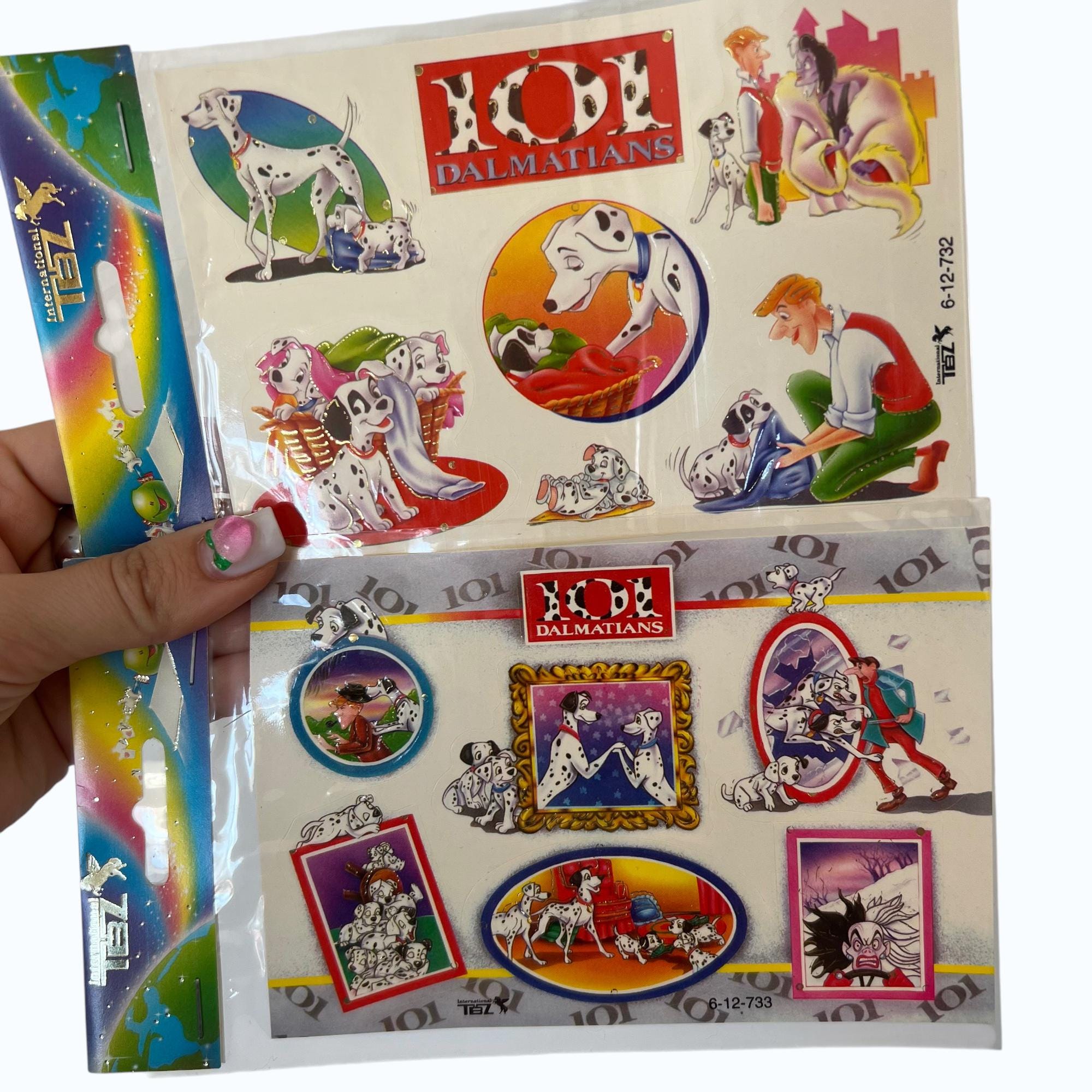 Vintage 101 Dalmatians Stickers Set, Disney Cartoon Sticker Sheets, 90s ...