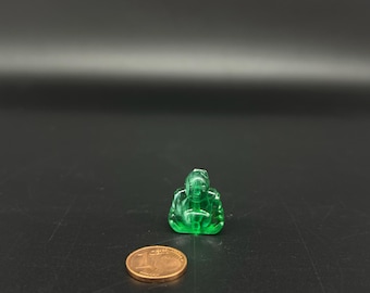 Miniature Green Buddha Figurine – Dollhouse Decor