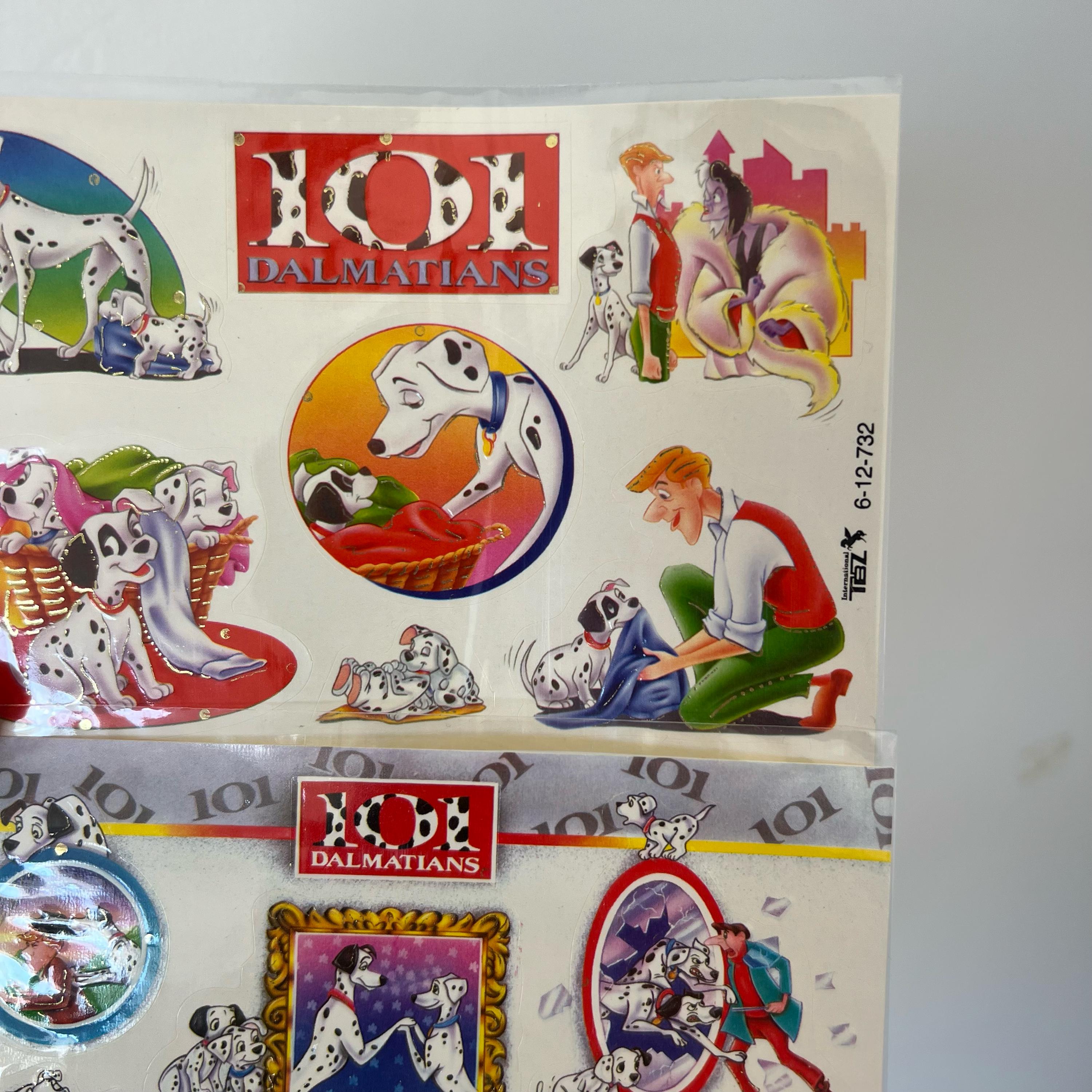 Vintage 101 Dalmatians Stickers Set, Disney Cartoon Sticker Sheets, 90s ...