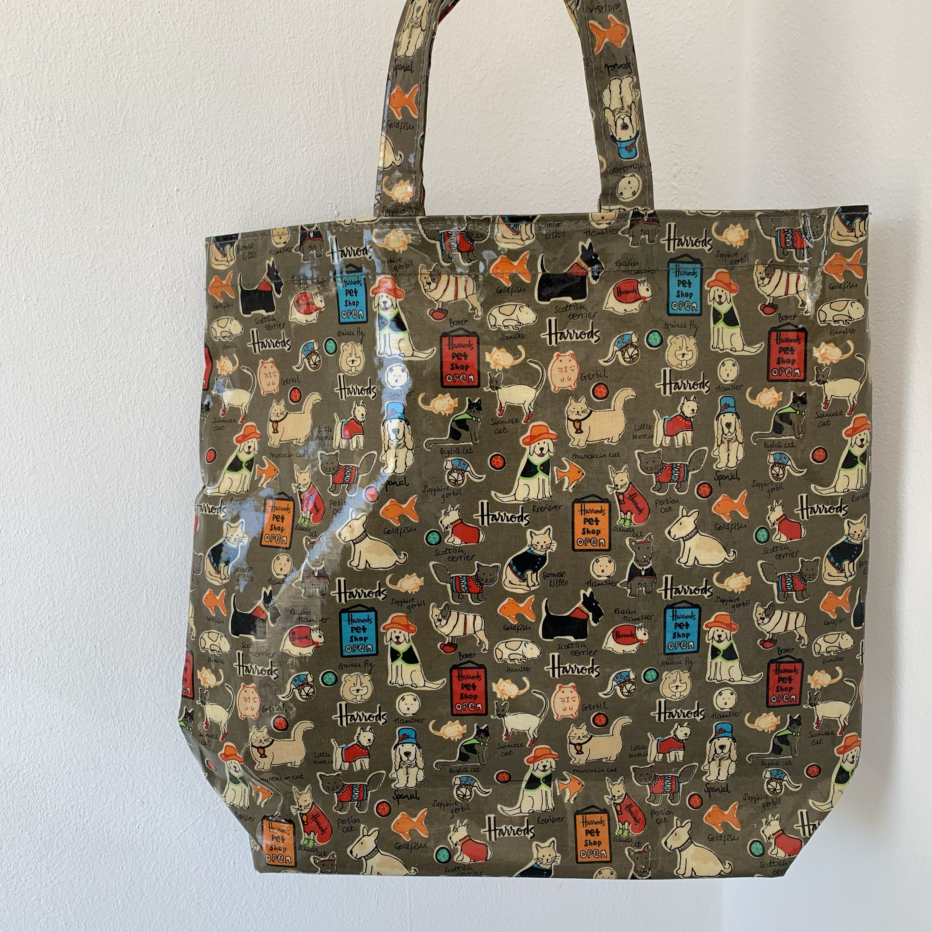 Harrods Tote Geometric Bag Uk Harrods Tote Bag Iconic Dog Cat Fish