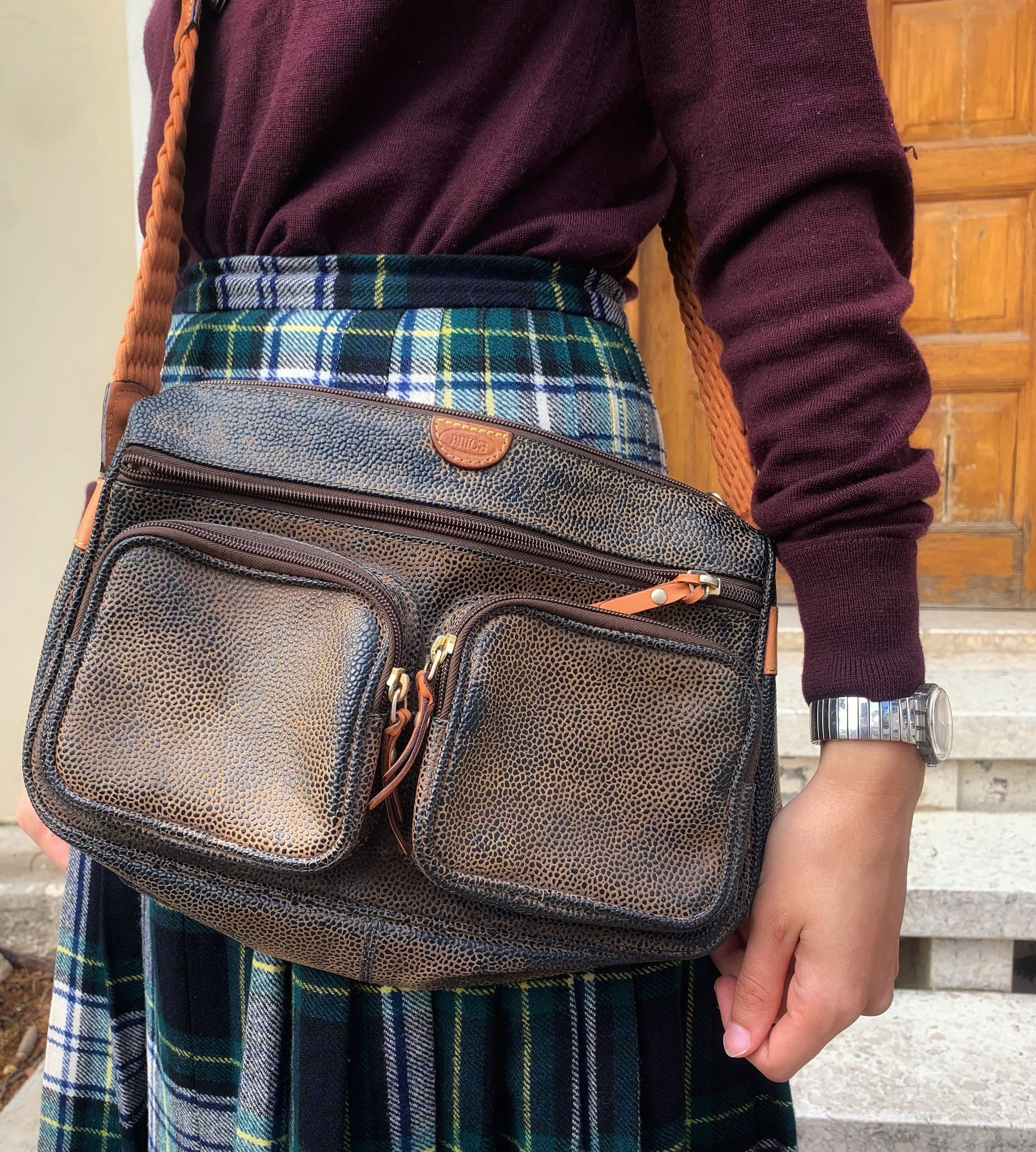 Brics handtaschen nylon leder Clearance