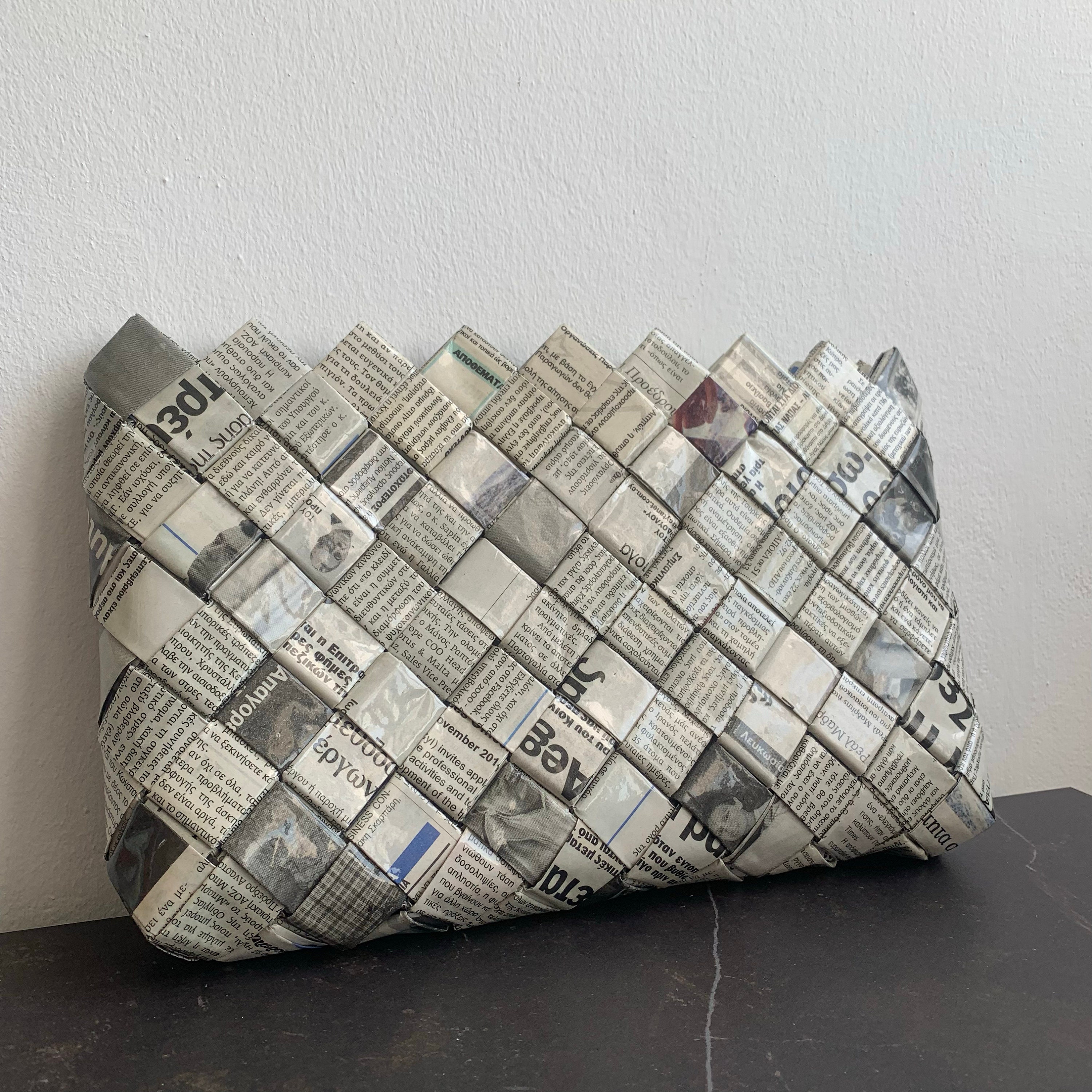 Newspaper clutch bag Etsy