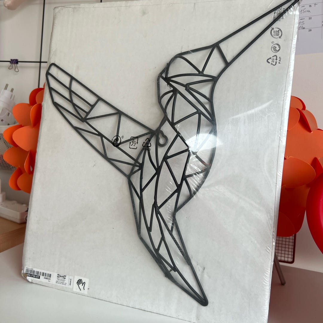 IKEA VÄTTLÖSA Metal Hummingbird Wall Art – Scandinavian Geometric