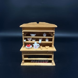 Miniatur Puppenhaus Küche aus Holz mit Zubehör - Maßstab 1:12 - Neu in Box