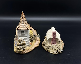 Vintage Lilliput Lane Cottage Set: 1989 English Church & Thatched