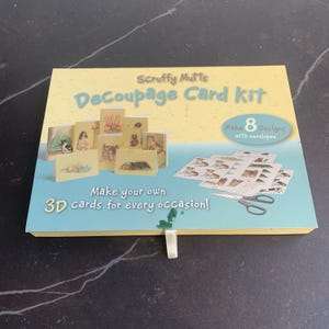 Kit de cartões de decoupage Scruffy Mutts-Anna Danielle – Faça seus próprios cartões 3D, 8 designs com envelopes