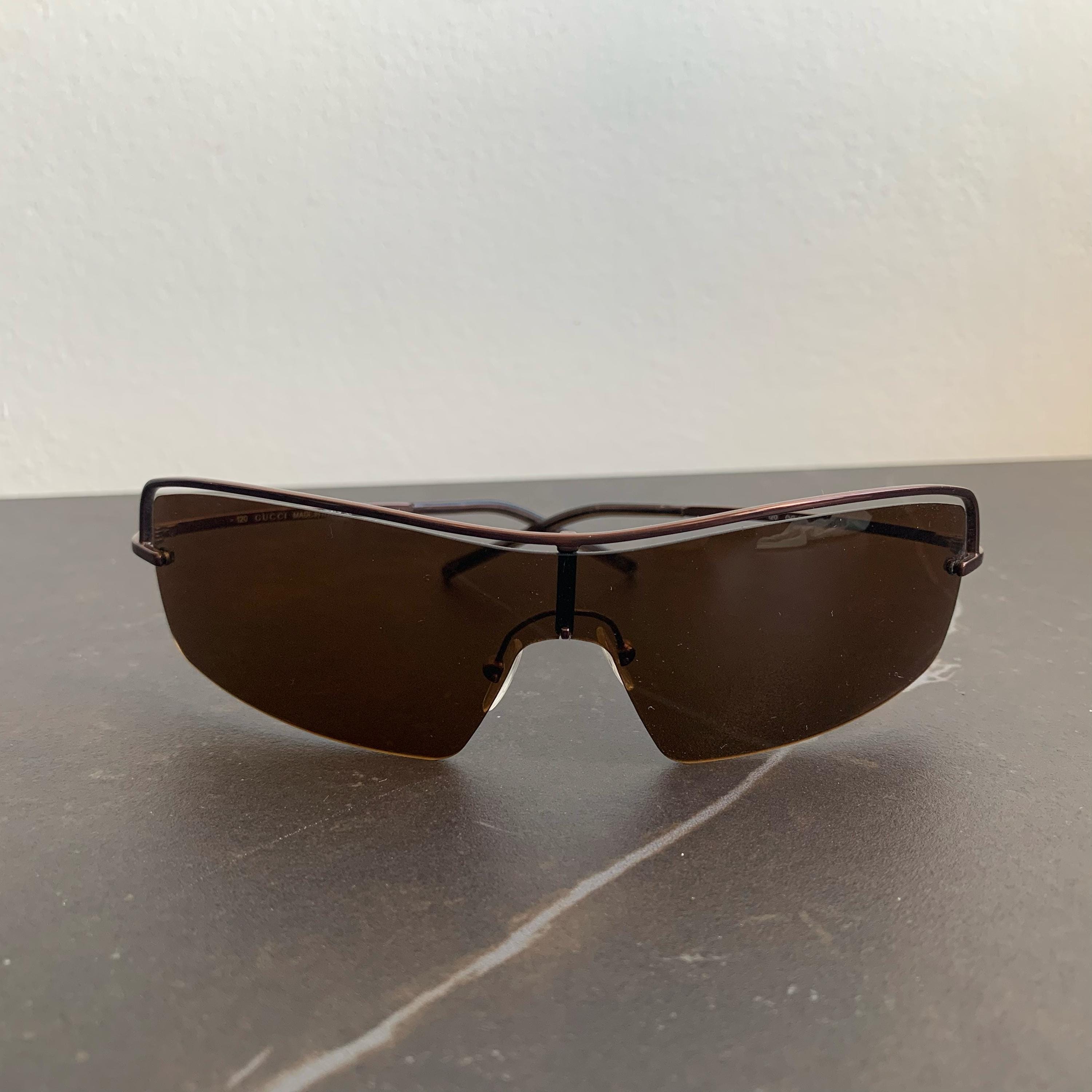 Vintage Gucci Sunglasses GG 2683/S - Brown Shield Style - Etsy display picture 3