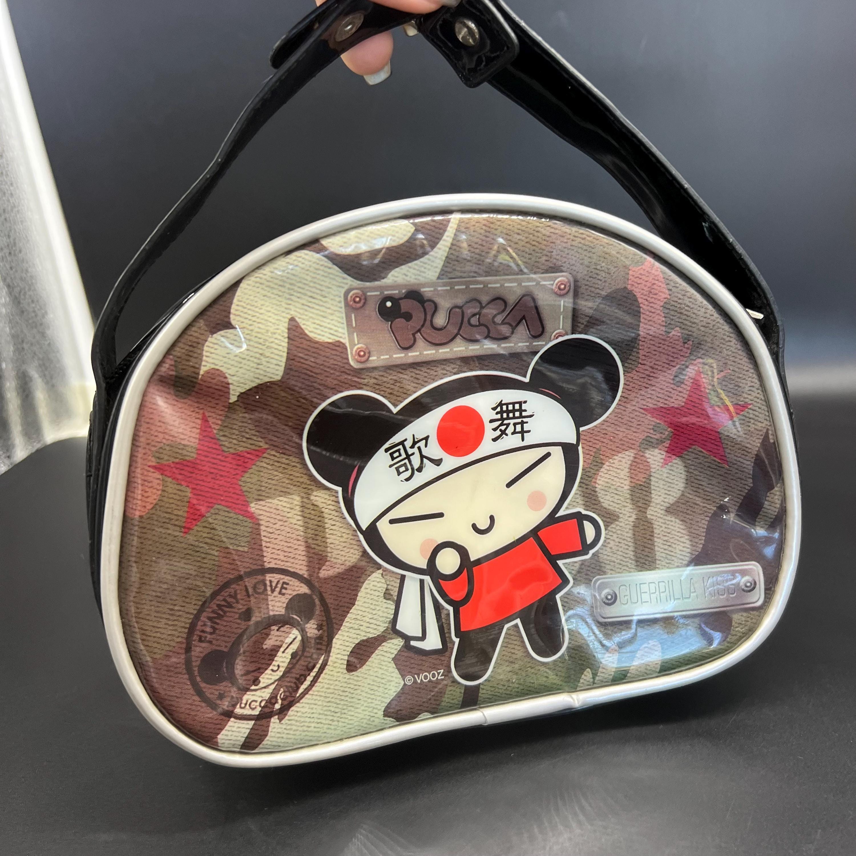 Vintage Pucca Camouflage Handbag – Y2K Guerrilla Kiss Anime Purse