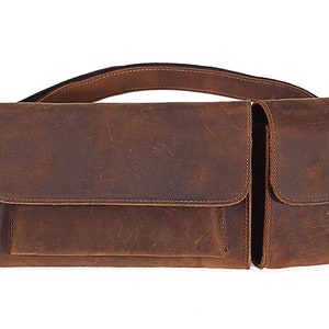 Neue Vintage Echtes Leder Männer Hüfttasche Casual Multi-Funktionen Bauchtasche Gürteltasche Männlichen Reise-Handy-Beutel-Umhängetasche