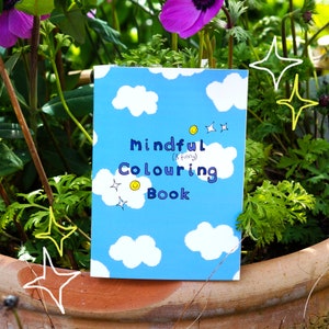 A6 Mindful but funny Colouring Book Unique, Funny & Heart-warming Illustrations to Colour for Adults image 1