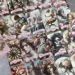 Victoriaanse tarotkaart, roze boho-tarotkaart en tarotdoos, 78 tarotkaartendeck