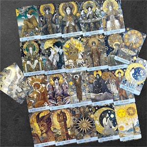 Carta dei Tarocchi di Klimt e Scatola dei Tarocchi, Carta dei Tarocchi dell'Arte, Mazzo di 78 Tarocchi