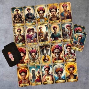 Carte de tarot Frida Kahlo, carte de tarot artistique et boîte de tarot, jeu de 78 cartes de tarot