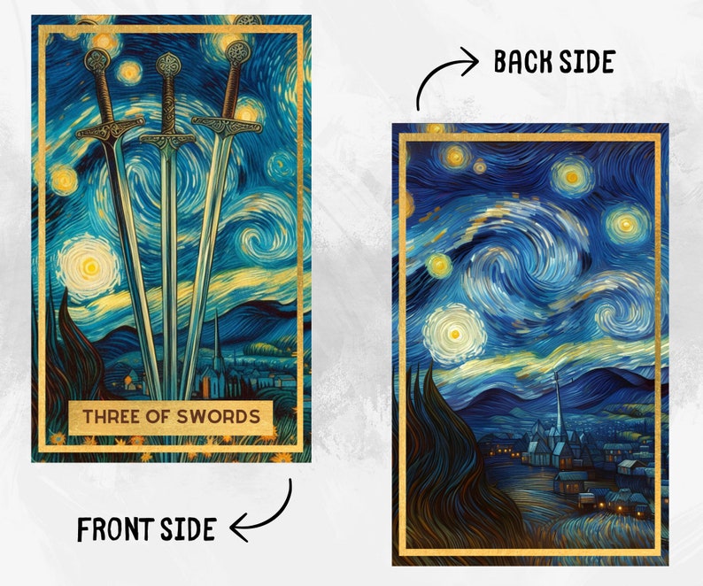 78 Starry Night Magic Theme Digital Tarot Cards Printable Tarot Deck ...