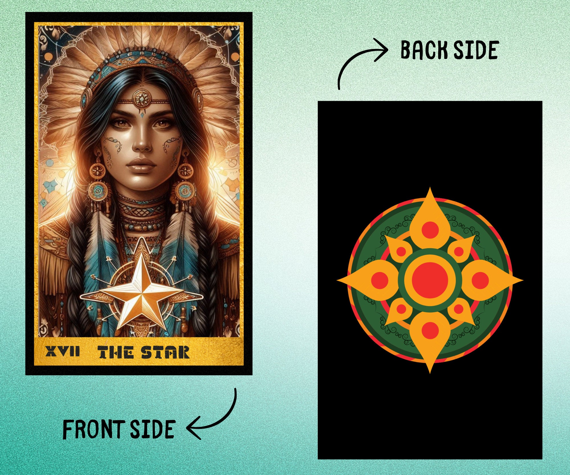 78 Indian Theme Digital Tarot Cards Printable Eskimo Tarot Deck Digital ...