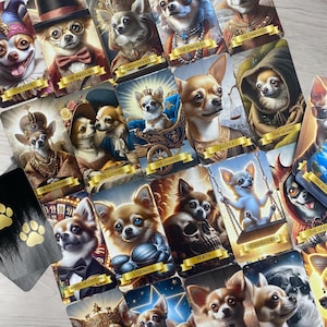 Baralho de Tarô Chihuahua: 78 Cartas com Tema de Cachorro e Caixa