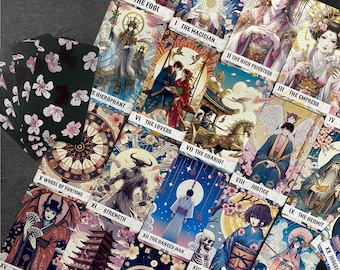 Jeu de tarots Sakura, carte de tarot japonais et boîte de tarot, jeu de 78 cartes de tarot