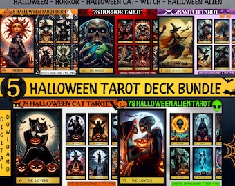 Halloween Tarot Deck Bundle: 5 Themes (Digital Download)