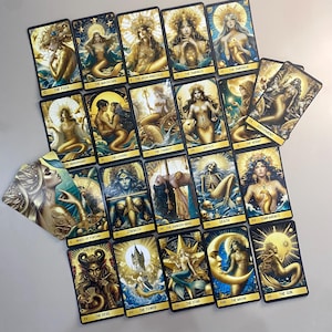 Carte de tarot sirène et boîte de tarot, carte de tarot magie de la mer, jeu de 78 cartes de tarot