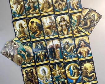 Baraja de Tarot de la Sirena: Magia Marina, 78 cartas
