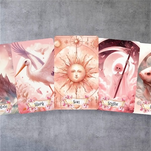 Pink Lenormand Deck, Oracle Cards, Oracle Deck, Floral Lenormand, Modern Lenormand, Divination Deck, Full Lenormand Deck