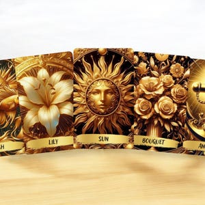 Gold Lenormand Deck, Oracle Cards, Oracle Deck, Art Lenormand, Modern Lenormand, Divination Deck, Full Lenormand Deck