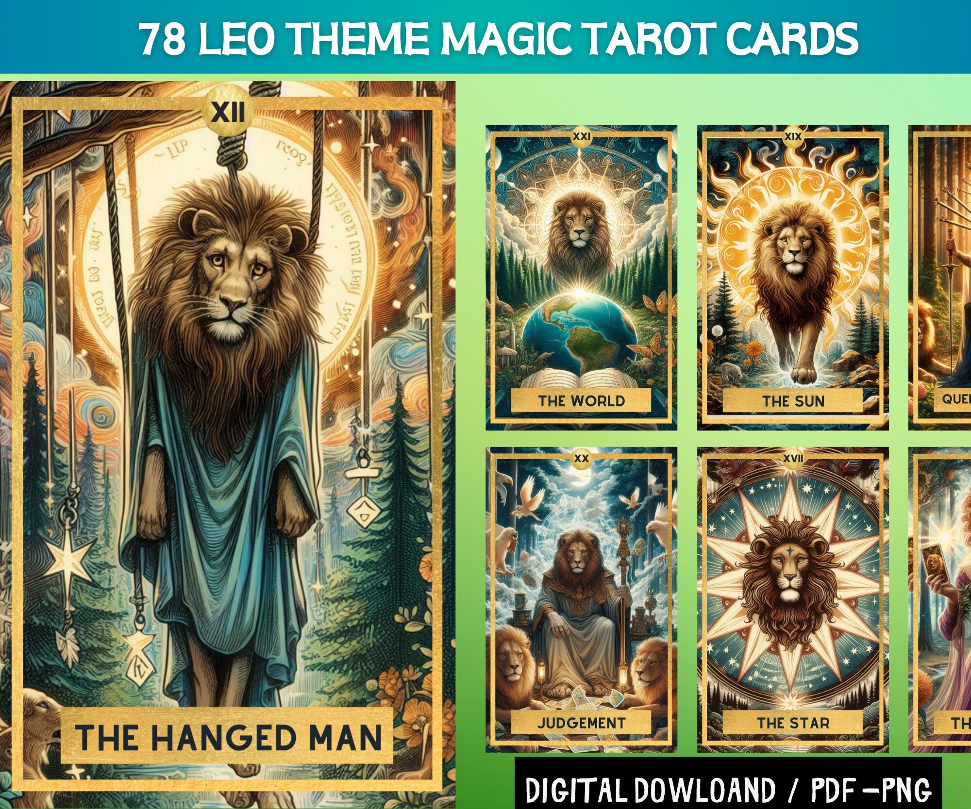 Lion Tarot Deck - Etsy