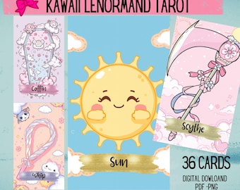 Kawaii Lenormand Deck: 36-Card Printable Oracle (PNG Digital Download)