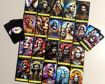Baraja de Tarot Drag Queen: Tarot completo de 78 cartas con caja